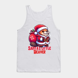 Santas Cute Beaver Christmas Tank Top